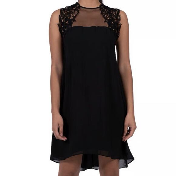 Dress The Population Women's Ella Black Crepe Midi Dress Size Medium - Picture 1 of 14